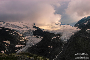 Sonnenuntergang überm Gletscher