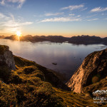 Sonnenuntergang vom Festvagtinden auf den Lofoten. Traumhaft.