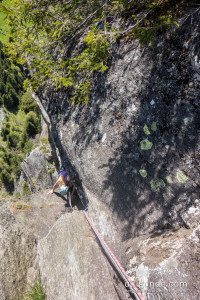 Die letzten Meter der letzten Seillänge (Rabennest, Alpinklettern Zillertal)