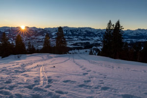 Sonnenaufgang Allgäu Mittag Winter