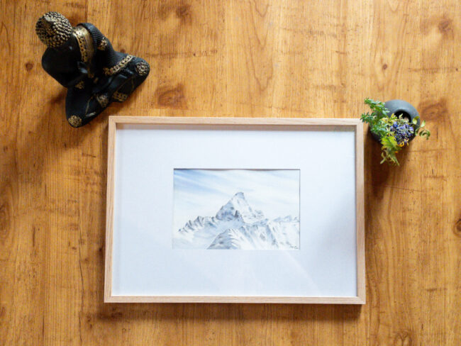 Hochvogel (Original-Aquarell mit A3-Rahmen und Passepartout)