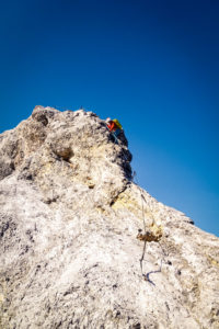 Am Ende ist der Jubiläumsgrat dann doch mehr Klettersteig als Klettergrat.