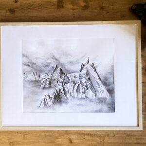 ORIGINAL: Aiguille du Midi (Chamonix, auf 80x60cm gerahmt)