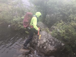 Trekking im Regen in Südafrika