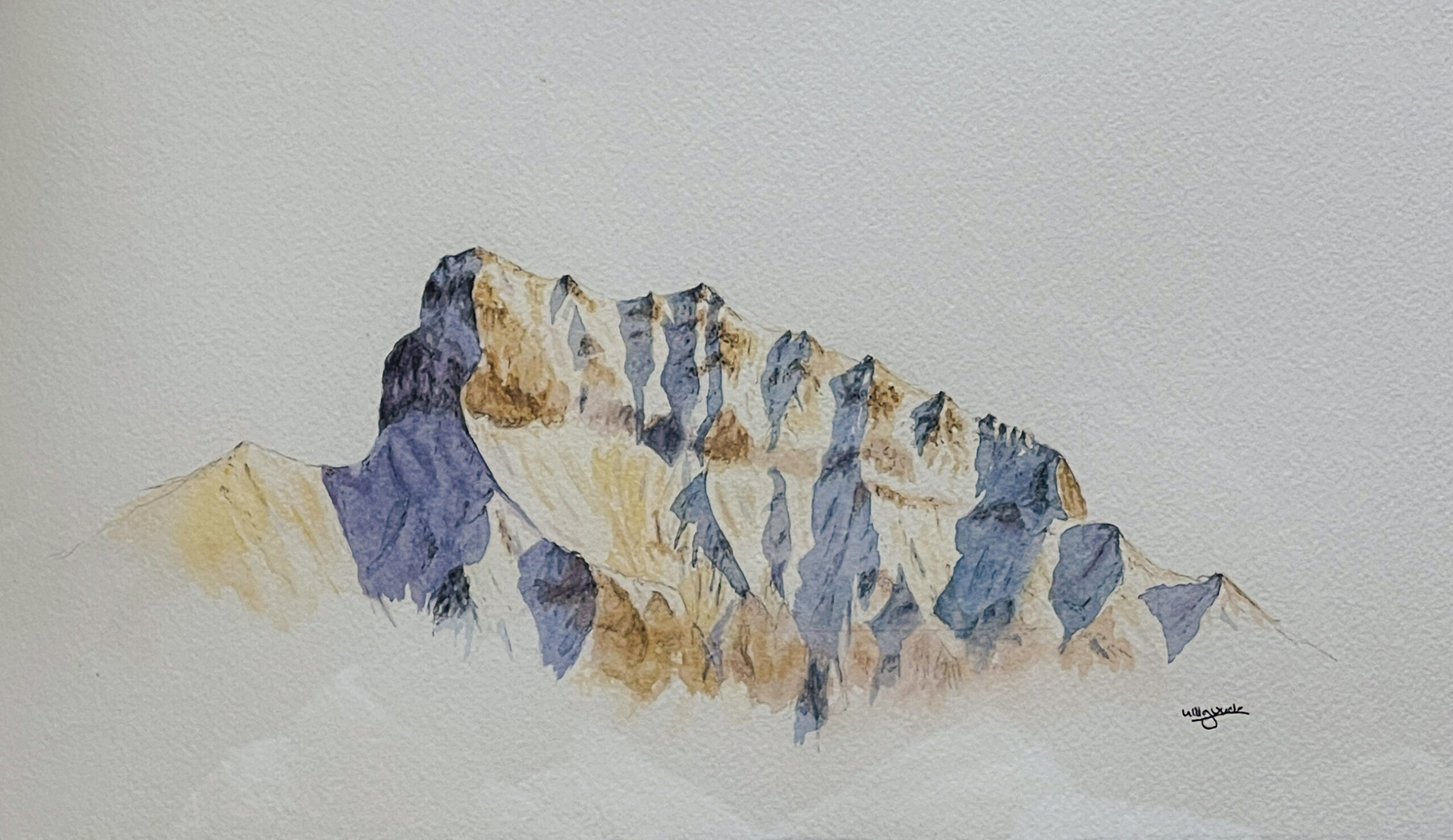 ORIGINAL: Schneck Aquarell A4 im Holzrahmen – Bild 2